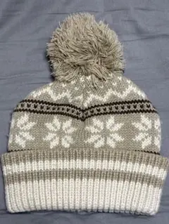 雪の結晶模様 ニット帽