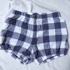 little cotton clothes 4-5y 黒チェックブルマ