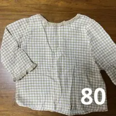 tete a tete チェック柄シャツ 80 テータテート　薄手長袖　トップス