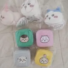 ちいかわねそべりマスコット　刺繍スクエアミニポーチ　7点セット