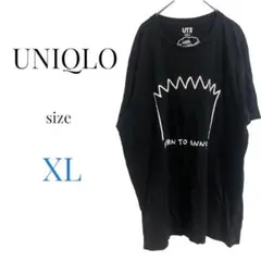 ユニクロ【XL】プリントTシャツ　半袖 黒 ヴィンテージ　メンズ 夏 オシャレのサムネイル
