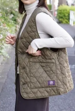 未使用　GUNG HO キルティングベスト　オリーブ