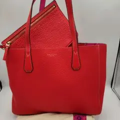美品　TORY BURCH トリーバーチ トートバッグ ポーチ付 収納袋レッド