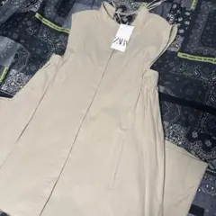 【未使用】ZARA ノースリーブシャツワンピース ベージュ