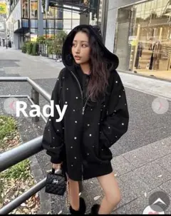 Rady リップ柄 フーディ パーカー ブラック・未使用・タグ付・Fサイズ 