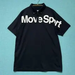 極美品✴︎ DESCENTE MoveSport ポロシャツ 黒 L 半袖 ロゴ