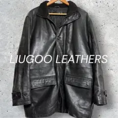 LIUGOO LEATHERS 本革 レザージャケット ハーフコート ブラック羊