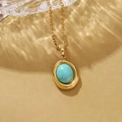 A766 ネックレス レディース ゴールド トルコ石 k18 ステンレス