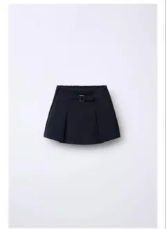 ZARA ネイビー プリーツスカート ベルト付き