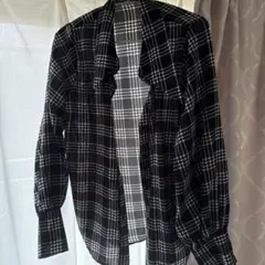 黒白チェック柄 シャツ
