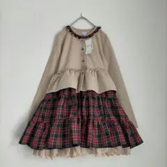 axes femme カーデドッキングワンピース 150 ボリュームスカート