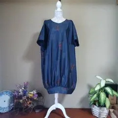 ★着物リメイク★　大島紬　ザックリゆったり 五分袖チュニック