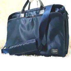美品　PORTER TIME ビジネスバッグ3WAY ネイビー