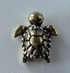 【真鍮 ハート甲羅の海亀】 ウミガメ ミニチュア アンティーク 置物 新品