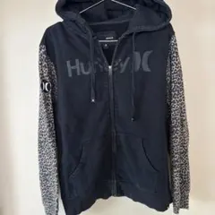 Hurley黒レオパード柄　パーカーSサイズ