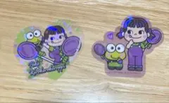 不二家 サンリオ ペコちゃん けろけろけろっぴ ホログラムクリアステッカー