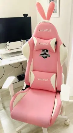 AutoFull ピンク ゲーミングチェア ウサギ耳