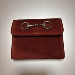 GUCCI 赤系　スウェード　ホースビット 手帳　カードケース グッチ