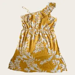 OLD NAVY ワンショルダー花柄ワンピ XXL ロング丈 古着