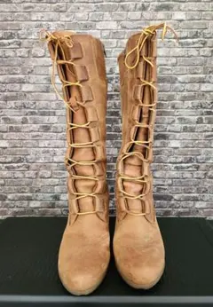 ティンバーランド レースアップ ヒールブーツ ヌバックレザー