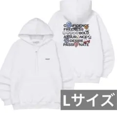 le sserafimホワイト フーディ L バックプリント le sserafimホワイト フーディ L バックプリント - メルカリ