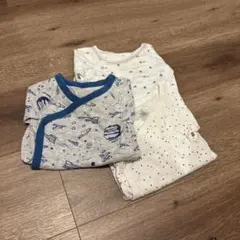 プチバトー　長袖ロンパース 6m/67cm 3枚セット