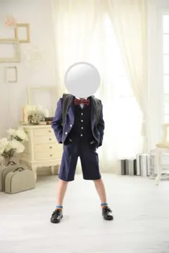 ネイビー フォーマルスーツ ジャケット・ベスト付き　入学式　卒園式