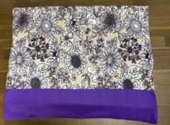 ハンドメイド　セブンスピロー専用　フリース生地　北欧風　お花柄　パープルシングル