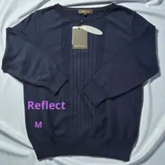 リフレクト ニット 9号 M ネイビー 日本製 長袖 上品 通勤