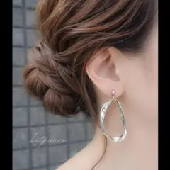 No.155 不規則シルバーリングピアス イヤリング