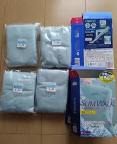 SLIMWALK 着圧ソックス S-M ライトブルー　4足