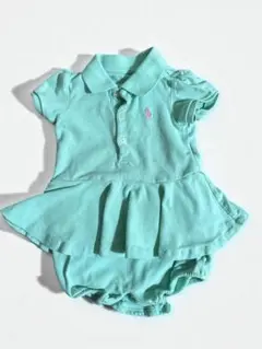 【ラルフローレン】ロンパース（半袖）　ミントグリーン　サイズ9M 75 女の子