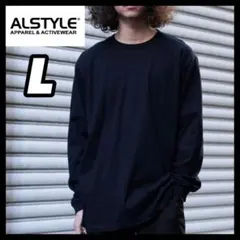 新品未使用 アルスタイル 無地長袖Tシャツ ロンT 黒 ブラック L