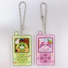 お茶犬 ガラケー型アクリルキーホルダー 2種類のサムネイル