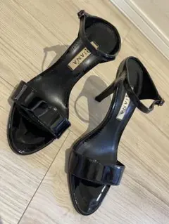 DIANA 黒オープントゥハイヒール23センチ