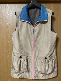 ⭕️値下げしました‼️【美品】ノースリーブジャケット ベージュと青 MからLサイズ