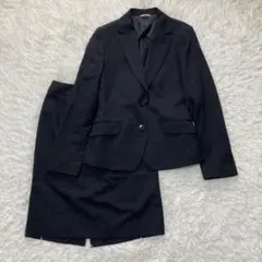 エヌライン 2Bジャケット スカート セットアップ 9号 ブラック ストレッチ