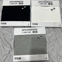 新品 ユニクロ アニヤハインドマーチ S ノースリ T4TANK リブタンク