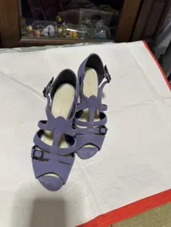 美品　REGAL パープル オープントゥ サンダル ウェッジヒール　24㎝
