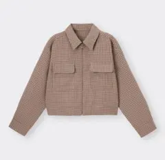 チェッククロップドシャツジャケット