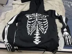 スケルトンデザイン フード付きパーカー