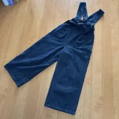 ダークブルー ワイドレッグ デニムサロペット Sサイズ