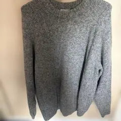 GU メンズ クルーネックニット グレー Lサイズ