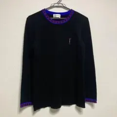 YVES SAINT LAURENT ニット セーター 長袖 ロゴ y2k