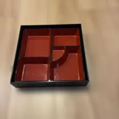 新品 松花堂弁当箱 5個セット 黒地に赤の縁取り - メルカリ
