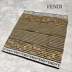 美品 FENDI 総柄 ロゴ 星座 ゴールドチェーン ハンカチ
