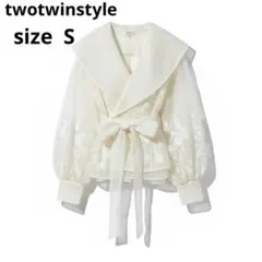 twotwinstyle ヴィンテージプリント 刺繍シャツ 長袖