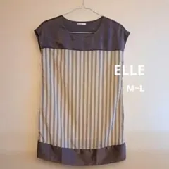 ELLE ノースリーブ　ストライプ柄　チュニック トップス M~L　犬印本舗のサムネイル