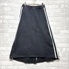 コンバース ロングスカート ブラック スウェット生地 スポーティー 裏起毛