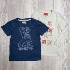 スーパーマリオ Tシャツ半袖&長袖２枚セット　北米5T/日本110cm相当